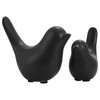 VORCOOL Set of 2 Black Ceramic Bird Figures Set, Modern