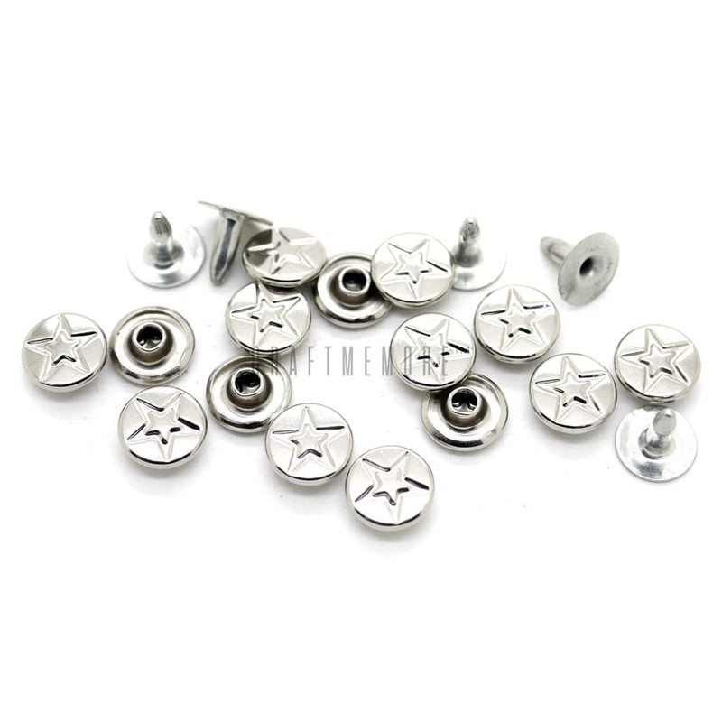 CRAFTMEMORE 3/8" Fancy Leather Rivets Round Rapid Rivet Studs for