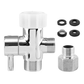 Bidet T Adapter with Shut off Valve,3 Way T Valve for Bidet 7/8'' X 7/8'' X 1/2'',Tee Connector Bidet Attachment for Toilet,T Adapter with Washers for Handheld Toilet