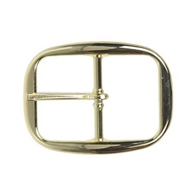 1 1/4" (32 mm) Single Prong Oval Center Bar Belt Buckle, Gold