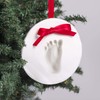 Round Baby's Print Christmas Ornament, White