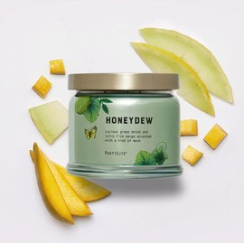 PartyLite Scented Jar Candle, Green Melon and Ripe Mangoes with Musk Scent, 3-Wick Aromatherapy with 25-45 Hours of Burn Time, Ideal for Home Decor, Holiday Gifting and Celebration