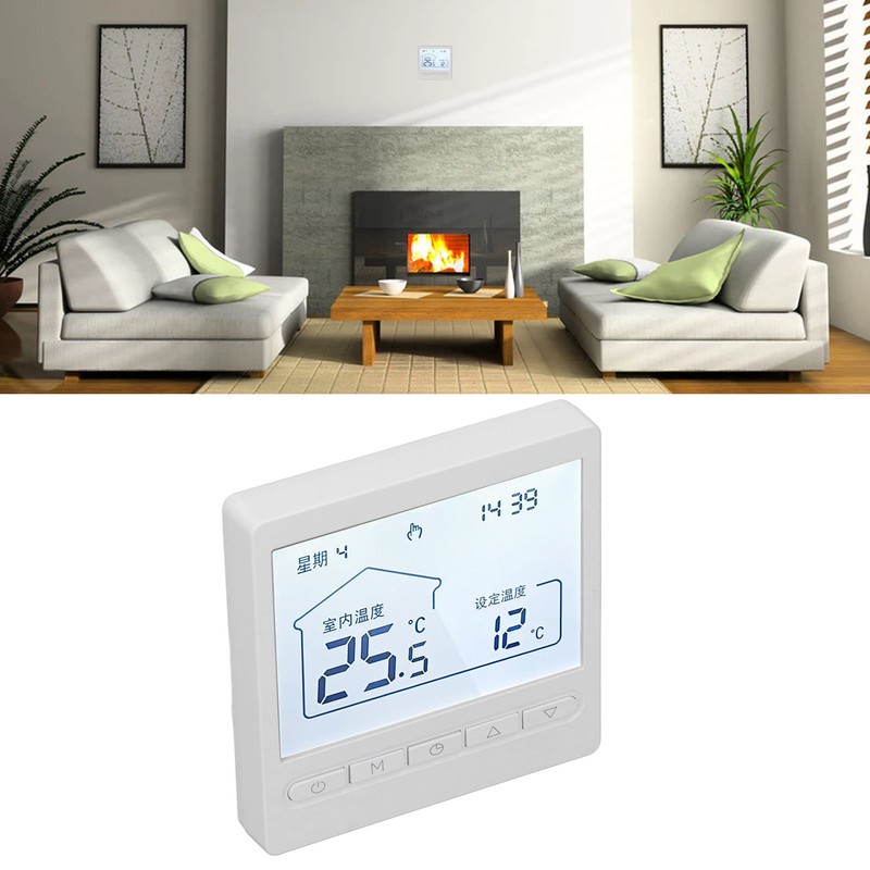 Smart Thermostat Programmable LCD Display 5℃‑45℃ for Home Floor Heating