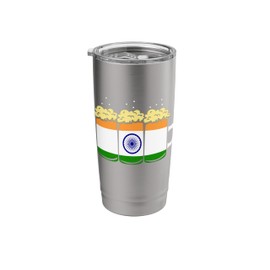 India Flag Design for Beer Drinker Men Stainless Steel Insulated Tumbler