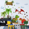 Dinosaur Wall Decals, Cartoon Jungle Theme with Palm Trees and