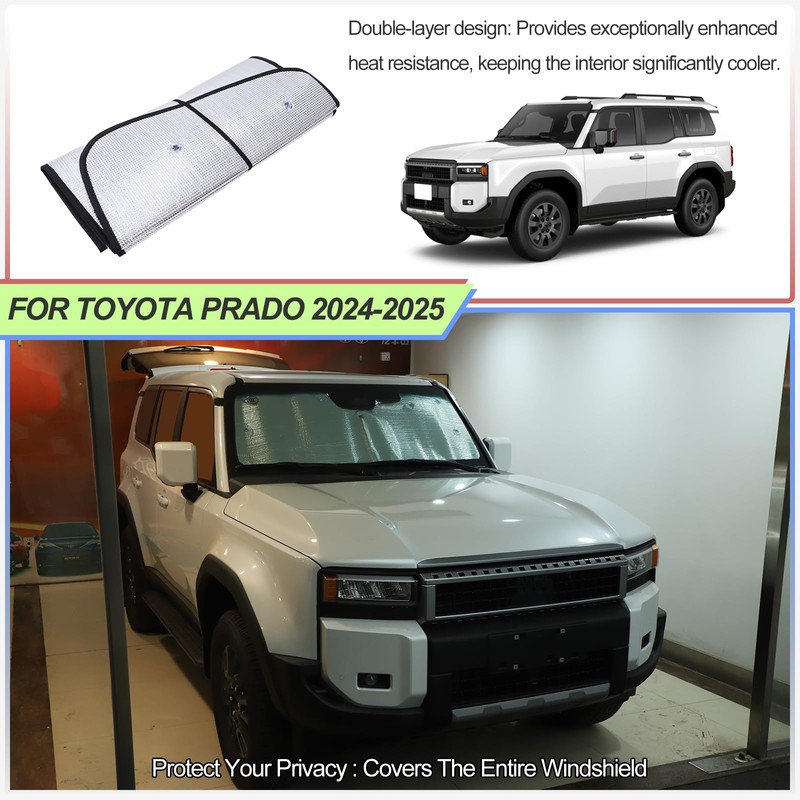 Front Windshield Sunshade for Toyota Land Cruiser Prado LC250 2024-2025