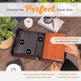 Christian Art Gifts Men's Classic Bible Cover The Lord's Prayer, Two-Tone Brown Faux Leather, Medium