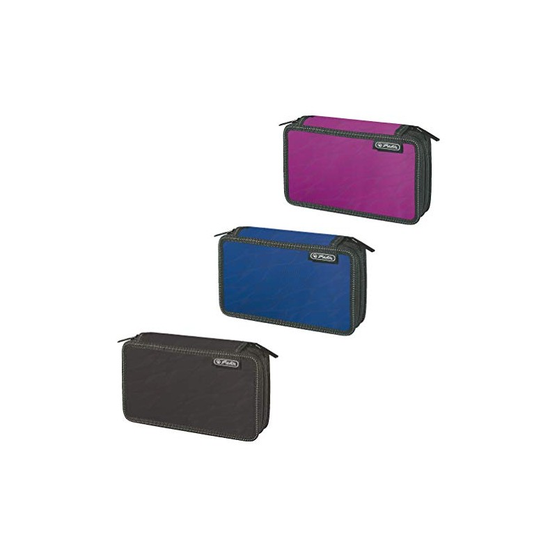 Herlitz Doppeletui Wild Print, 23 teilig, Farbig Sortiert Pencil Cases,