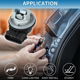 A ABSOPRO Front Parking Turn Signal 3157 Light Socket No.F17B13411AB Durable Brake Lamp Adapter for Ford for Mustang Plastic Metal Black