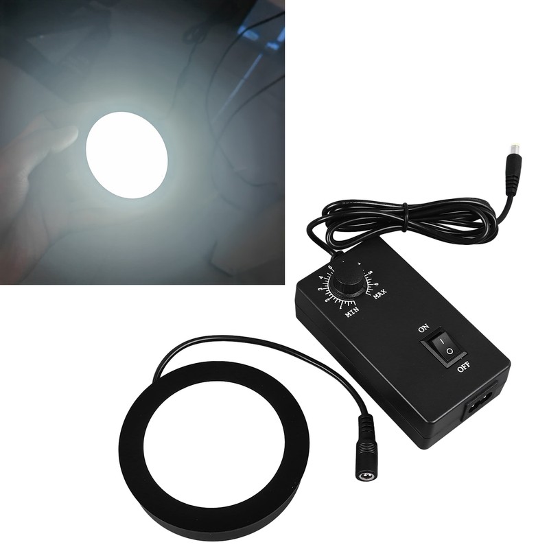 Round LED Bottom Light Industrial Microscope Auxiliary Lamp Adjustable Power