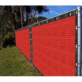 Ifenceview 5'x3' to 5'x50' Red Shade Cloth/Fence Privacy Screen Fabric Mesh Net for Construction Site, Yard, Driveway, Garden, Railing, Canopy, Awning 160 GSM UV Protection (5'x8')