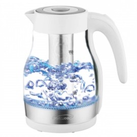 N/A Brentwood Glass 1.7 Liter Electric Kettle With Tea Infuser In White