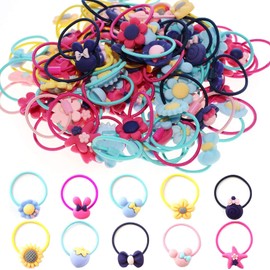 BetterJonny 50 Piece Hair Rubber for Kids, Baby Hair Accessories, Girls, Babies, Hair Clips, Children, Cute, Cute, Hair Ornament, Stylish, Simple, Gift