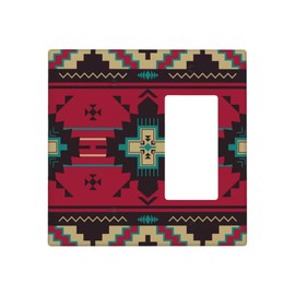 Outlet Covers Native Southwest American Pattern Wall Plates 1-Gang Duplex Receptacle 4.5 X 2.76 Inch 1 Pack