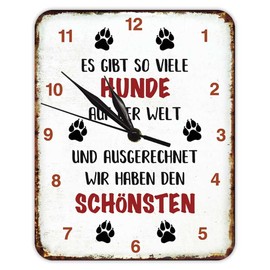 Blechwaren Fabrik Braunschweig GmbH So viele Hunde – Wir haben den schönsten – Wall Clock – Cult Clock – KU07