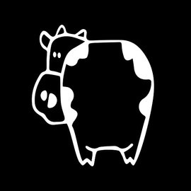 Vinyl Wall Art Decal - Cow Butt - 6" x 5.5" - Trendy Quote Animal Design Sticker for Home Living Room Kids Room Playroom Nursery Office Light Switch Decor