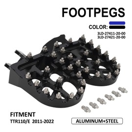 AnXin Dirt Bike Foot Pegs Motorcycle Footpegs Foot Pedals Rests CNC for TTR 110 TTR110 TTR 110E TTR110E 2011-2023 Pit Bike Black
