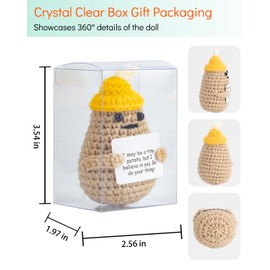 photway Funny Crochet Potato with Message Card, 3inch Small New Job Office Dance Competition Birthday Encouragement Good Luck Easter Gifts for Her Him Girlfriend BoyfriendFriend Dancer
