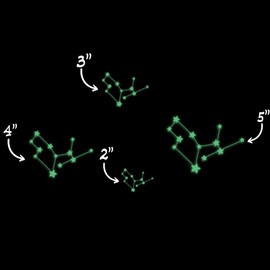 Virgo Zodiac Constellation Star Map Glow in The Dark Sticker Decal for Phone Tablet Laptop Car Truck Window | 2" Sticker | Green