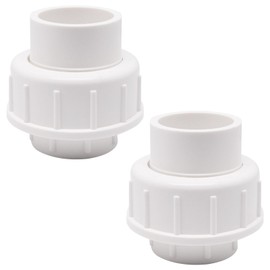 SWZHAI 2PCS PVC Union Coupling Pipe Fitting, 3/4" PVC Fittings, Slip Union Coupling Adapter (Socket x Socket), Schedule 40, EPDM O-Ring for Irrigation, Pool, Indoor Plumbing, White