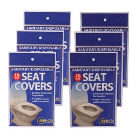 Disposable Paper Toilet Seat Covers - Flushable and Hygienic Travel Paper Potty Barrier for Urinating in Public Hotel, Stations, Restaurants, Plane, Mall, Office Resealable | 6 Pack (60Count) By Cadie