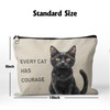 Cafl Every Cat Has Courage Makeup Bag Cute Cat Cosmetic