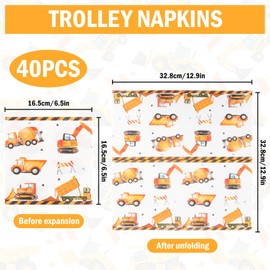 Napkins Digger Pack of 40 Napkins Birthday Table Decoration Birthday Napkins Digger Napkins Children's Birthday Boy Party Tableware Napkins Party Decoration