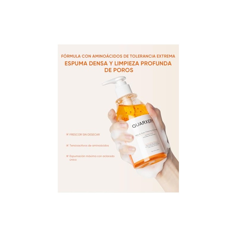 Quarxery Gel Ducha Antiácaros Body Wash Eliminación Profunda Ácaros Acné