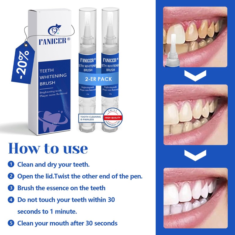 Pack of 2 Teeth Whitening Pen, Painless Teeth Bleaching for