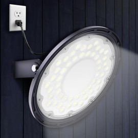 1 Pack UFO LED High Bay Light 150W (1000W/HPS Eqv), 25500lm, 5000K Daylight High Bay Shop Lights with 5ft Cable US Hook,U Bracket, IP65 Commercial Light Fixture for Workshop Factory Warehouse Garage