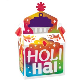 Big Dot of Happiness Holi Hai - Treat Box Party Favors - Festival of Colors Party Goodie Gable Boxes - Set of 12