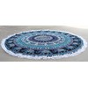 Round Beach Tapestry Turquoise Mandala Throw/Boho Hippie Beach Blanket Roundie/Indian