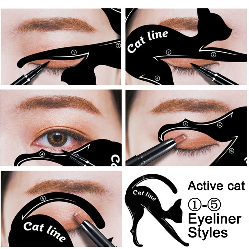 IDDFEVE 4 Pcs Eyeliner Stencils for Cat Eye Winged and