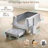 PereHome Enclosed Stainless Steel Cat Litter Box, Extra XL Large
