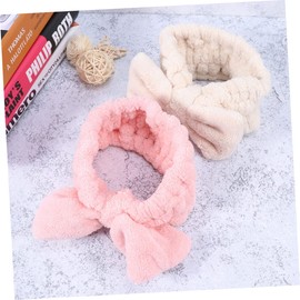 LALAFINA 4pcs Elastic Bow Hair Clips Makeup Headband Washable Hair Ribbon for Spa and Yoga