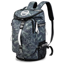 Gym Duffle Bag Backpack with Shoe Compartment,4 ways Travel Backpack for Women and Men,Multi-Functional Weekender bag with Waterproof Layer&Laptop Compartment for Fitness, Travel,Camping(Silver)