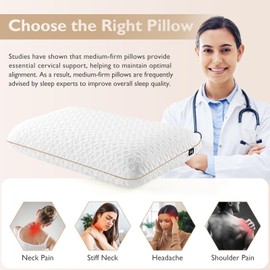 BedStory Memory Foam Pillow King Size - Medium Firm Bed Pillows for Sleeping - Orthopedic Foam Pillows for Back and Stomach Sleepers