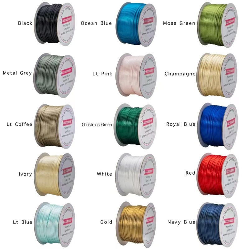 KLTRIBBON Cordoncino dorato a coda di topo, 2 mm, 50