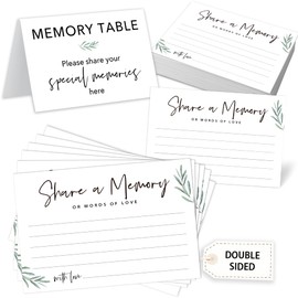 Crocothemis Olive Leaf Share a Memory Cards for Celebration of Life, Graduation, Retirement, Birthdays, Guest Book Ideas, Funeral Sign In Book For Memorial Service, 4x6 Inches Set of 50 Pcs -A05