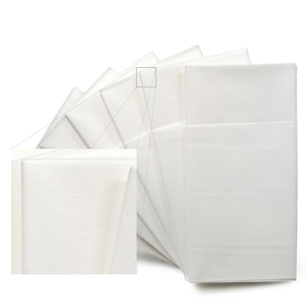 " OCCASIONS " Wedding Party Linen Feel White Dinner Paper Napkins (240, Prefolded for Silverware)