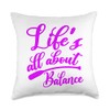 Life's All About Balance SUP Paddle Board Throw Pillow