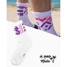JAKO Unisex Malle Sportsocken im 2er-Pack, weiß/pink/lila/schwarz, 5 (43-46)