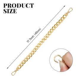 Canumer Purse Chain Straps - Metal Shoulder Purse Strap Replacement with Metal Buckles, Bag Extender, DIY Handbags Crafts, Bag Chain Accessories (Rose Gold 45cm)