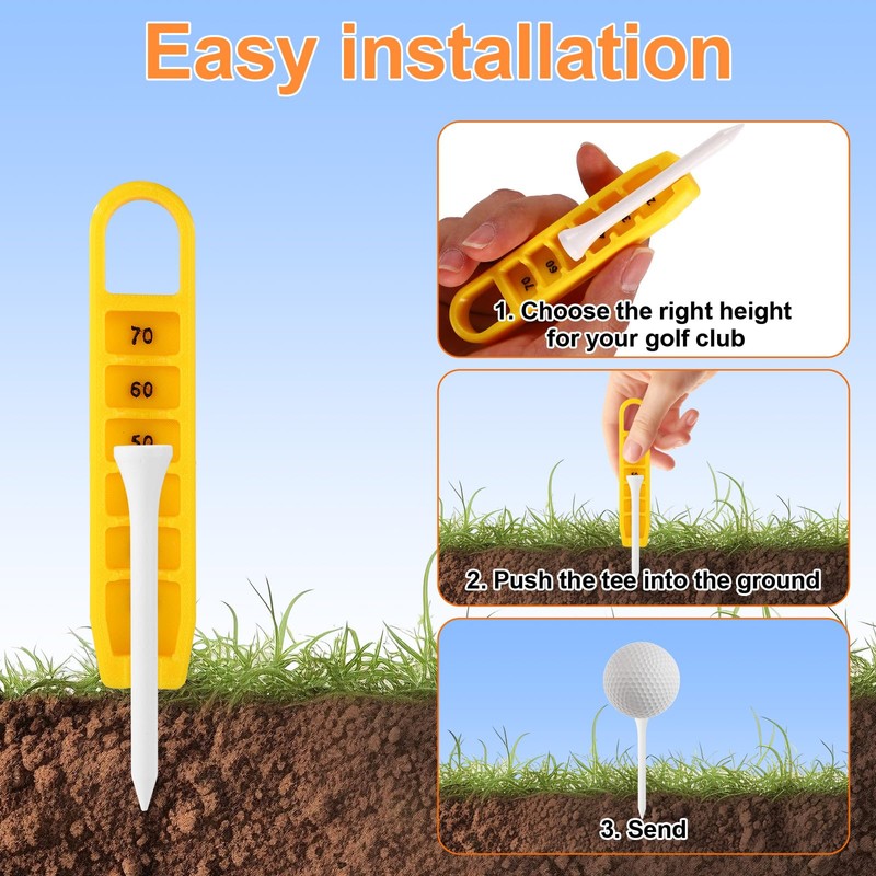Lyreh Golf Tee Height Adjuster, 6 Settings Plastcic Precision Adjustments