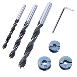 7pcs High-carbon Steel 6/8/10mm Drill Bit Set with Stop Ring Wood Drill For Pocket Hole Jig Kit Wrench