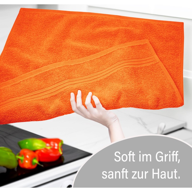 Lashuma Linz Terry Towels, Kitchen Towel Set of 4, Colour: