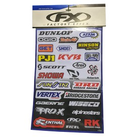 Factory Effex Sponsor Sticker Kits Sponsor Kit A 13" x 19" Sheet 10-68000