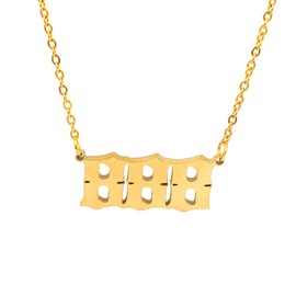 VCCKNB JEWELRY Angel Number Necklace, Number Charm Necklace, Angel Number Necklace, 111 222 333 444 555 666 777 888 999 000 Gold Angel Number Necklace for Women, Gold