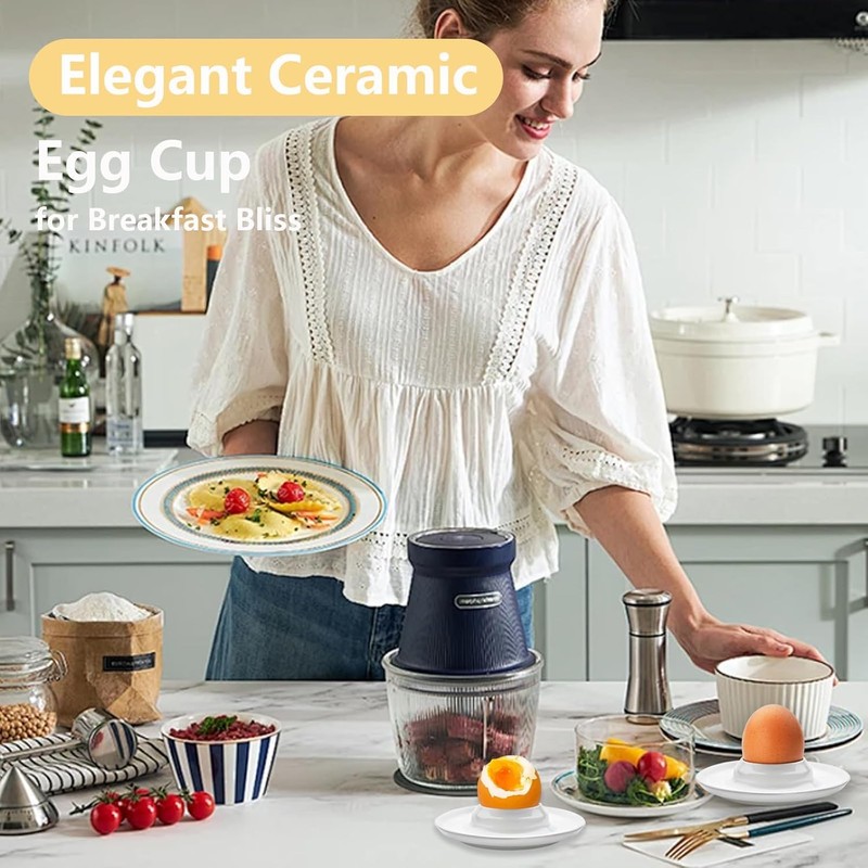 Zhenghebuy Set of 6 Egg Cups Funny Egg Cups Stackable
