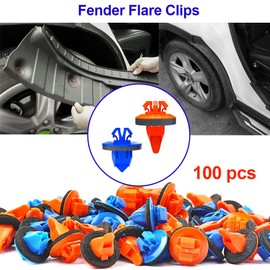 AIMCOCO 100PCS Fender Flare Clips Molding Retainer Clips Body Clips for Toyota 4Runner,Highlander,RAV4,Tacoma,FJ Cruiser- Push Door Trim Fastener,OEM:75495-35010 75397-35010